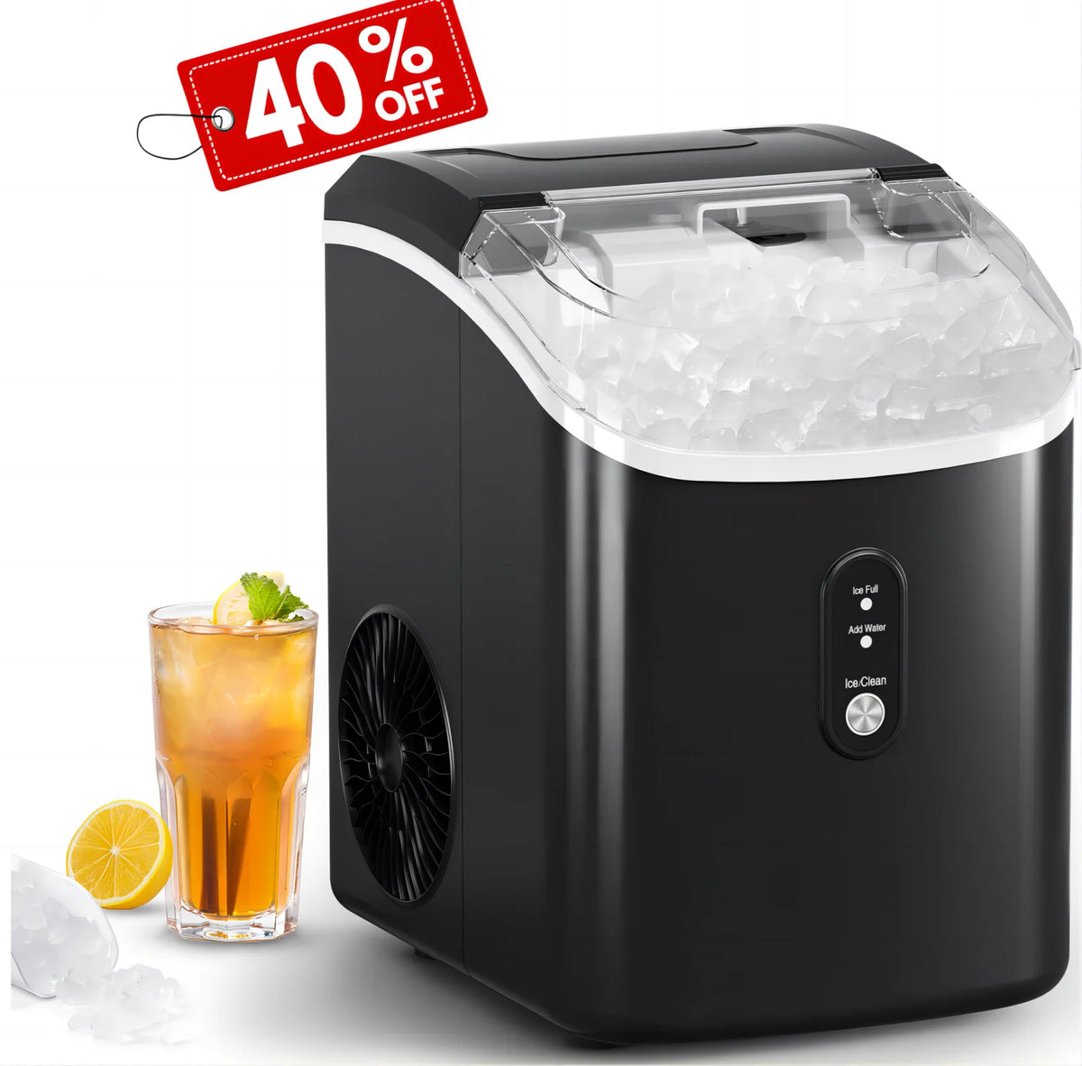 33lbs Countertop Nugget Ice Maker with Scoop V672