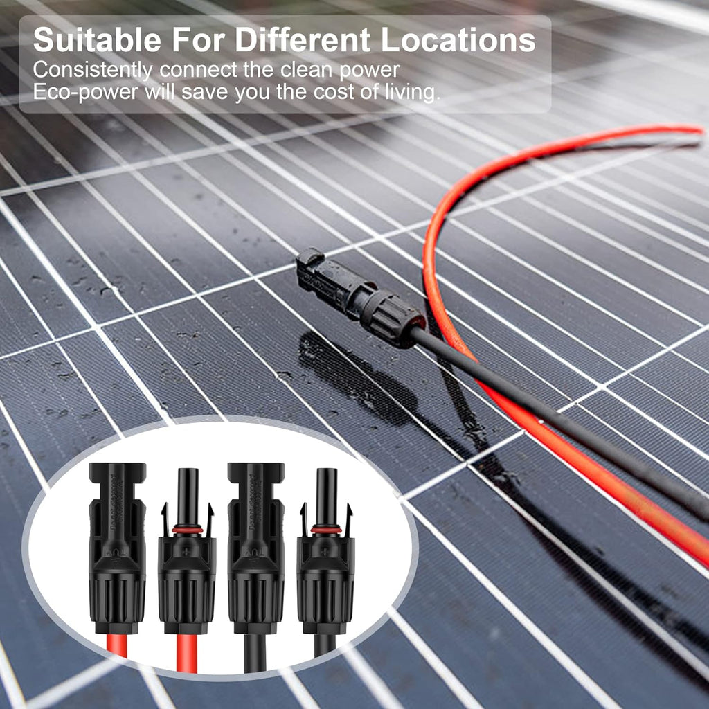 6FT 10AWG Solar Extension Cable with Female and Male Connector R550