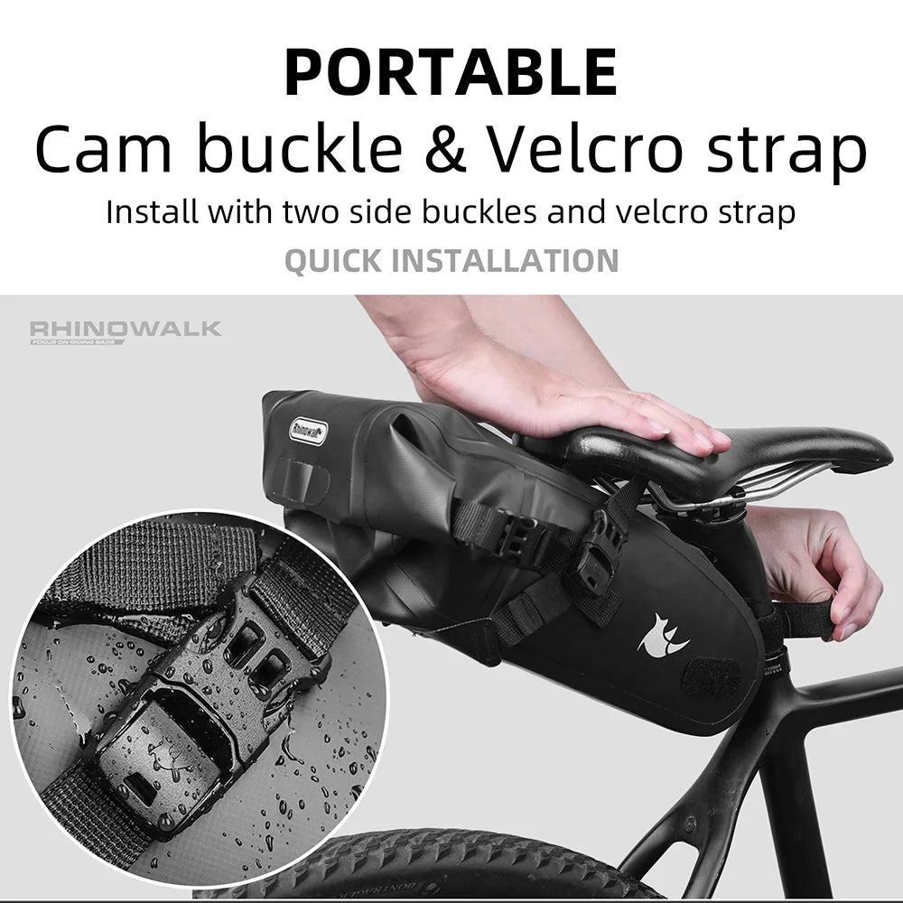 Waterproof Bike Saddle Bag, 4L Cycling Tail Bag D653591
