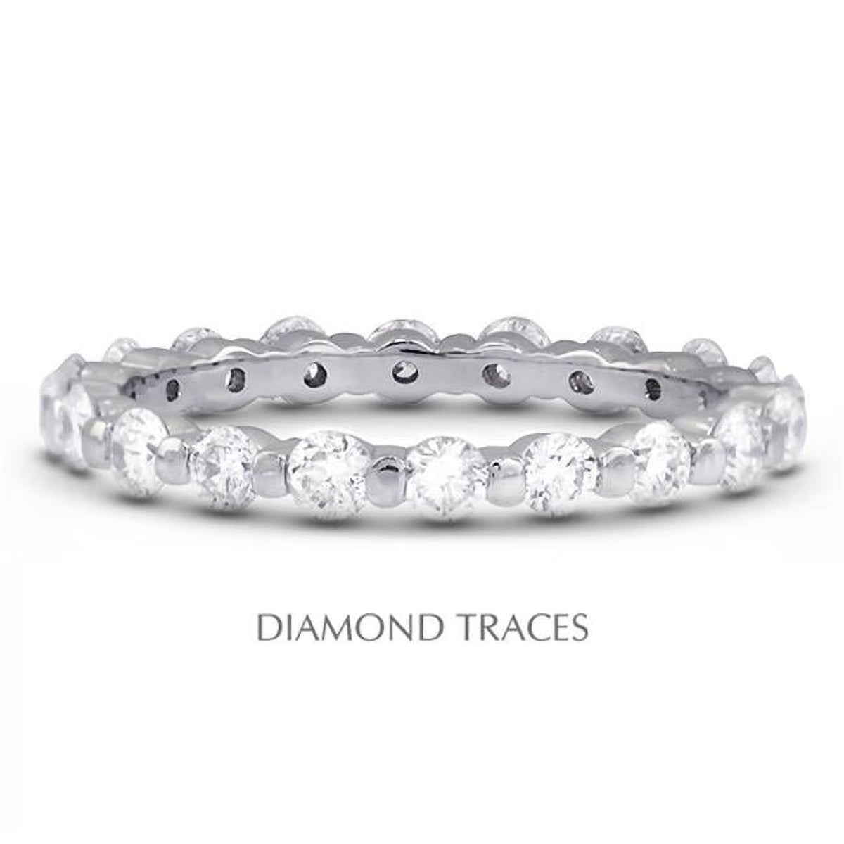 Platinum 950 Bar Setting 1.06 Carat Total Natural Diamonds Eternity Ring C77822