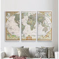 Canvas World Map Graphic Art Multi-Piece Image U272473
