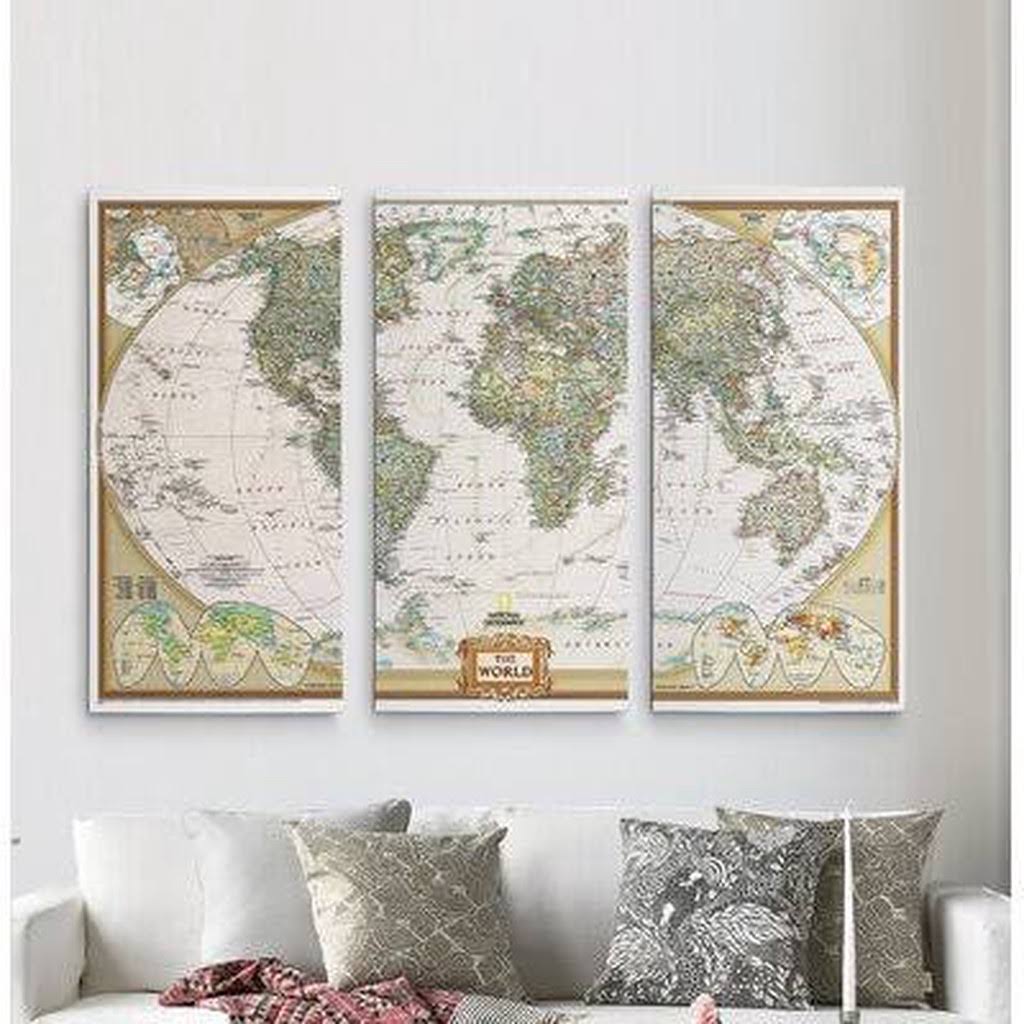 Canvas World Map Graphic Art Multi-Piece Image U272473