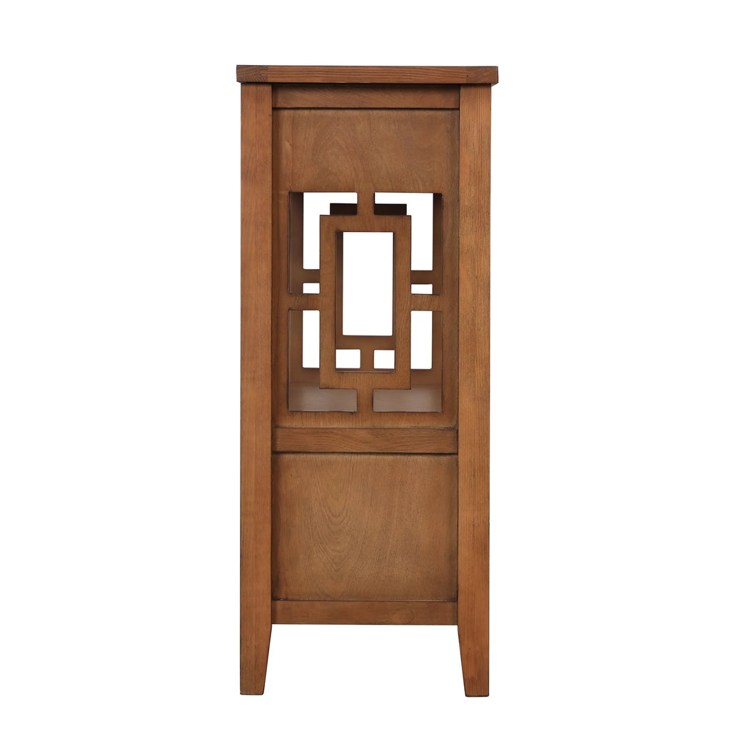36'' Pine Wood Console Table with 4 Drawers & 1 Storage Shelf J90660
