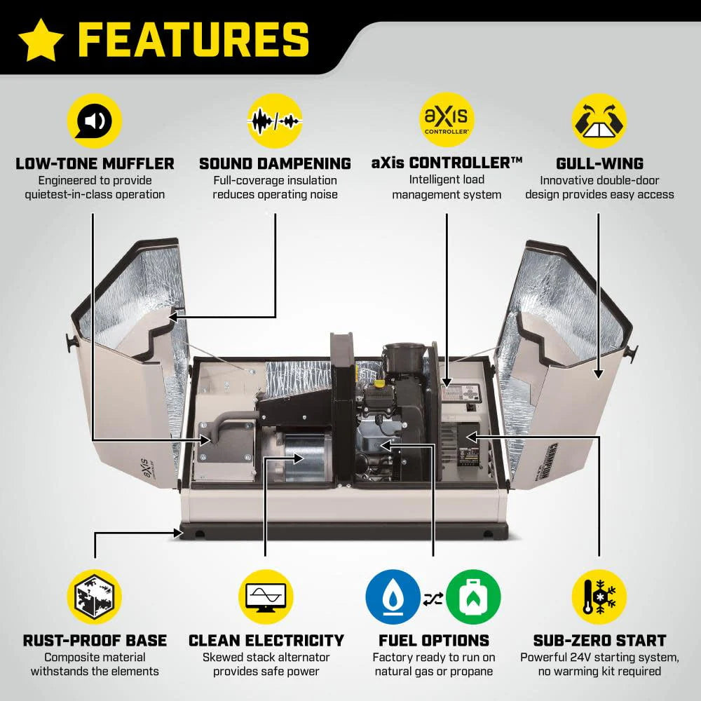14kW Home Standby Generator with 200 Amp Automatic Transfer Switch S5431