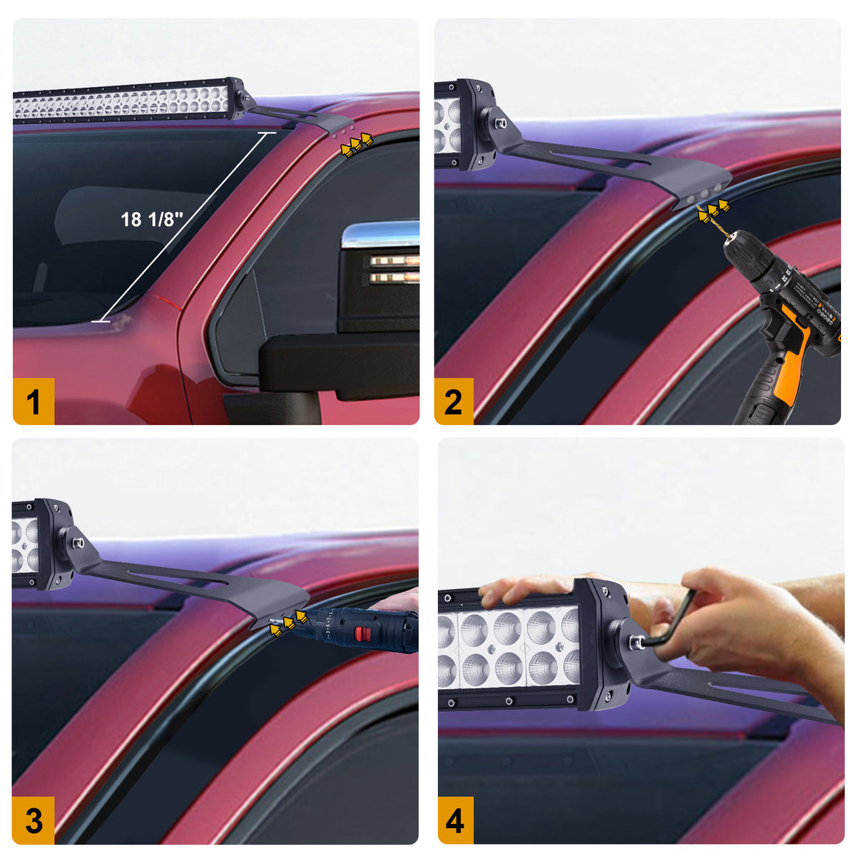 Roof Rack LED Light Bar Mounting Brackets B19109