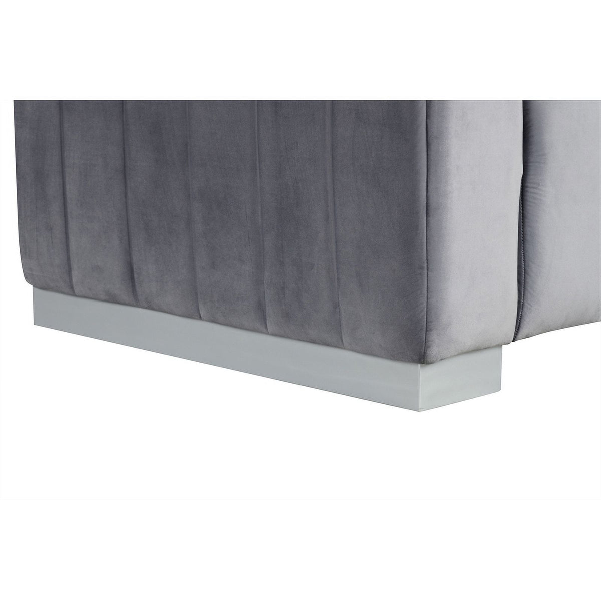 Gray Velvet Fabric Sofa and 2 Armchairs Set C9947