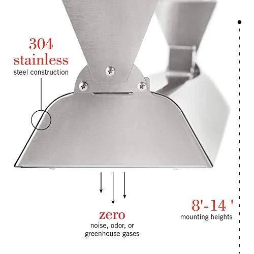 6,000 Watt Dual Element Electric Patio Heater, Stainless Steel W9237