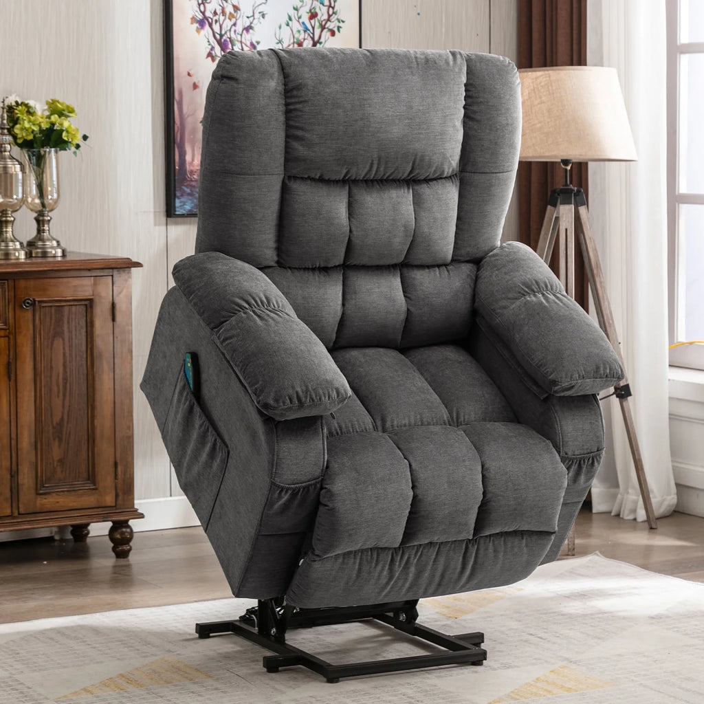 Brown Power Lift Recliner Chair with Heat and Massage L966