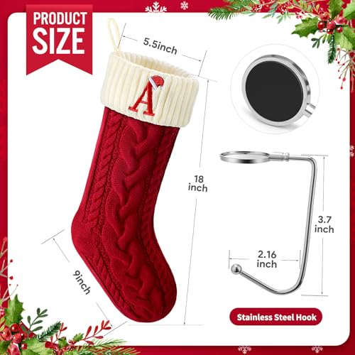 Large Embroidered Knit Christmas Stocking with Hook X953470