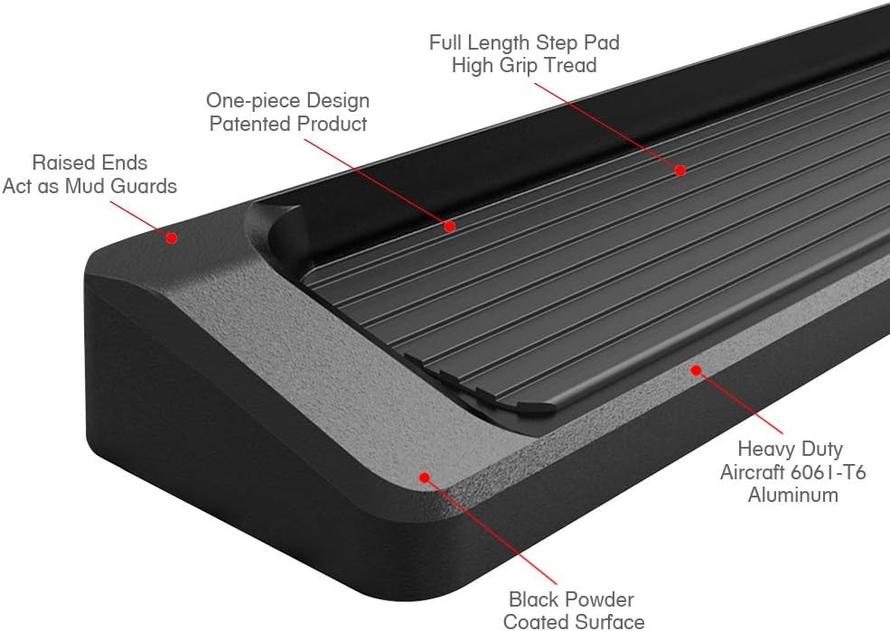 6in Black Running Boards P720897