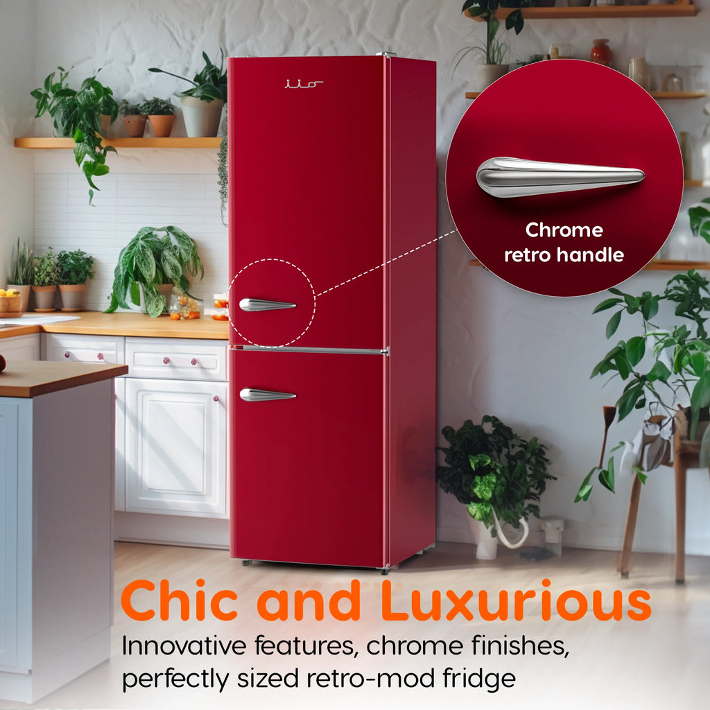 Wine Red 11 Cu Ft Bottom Freezer Retro Refrigerator Z349