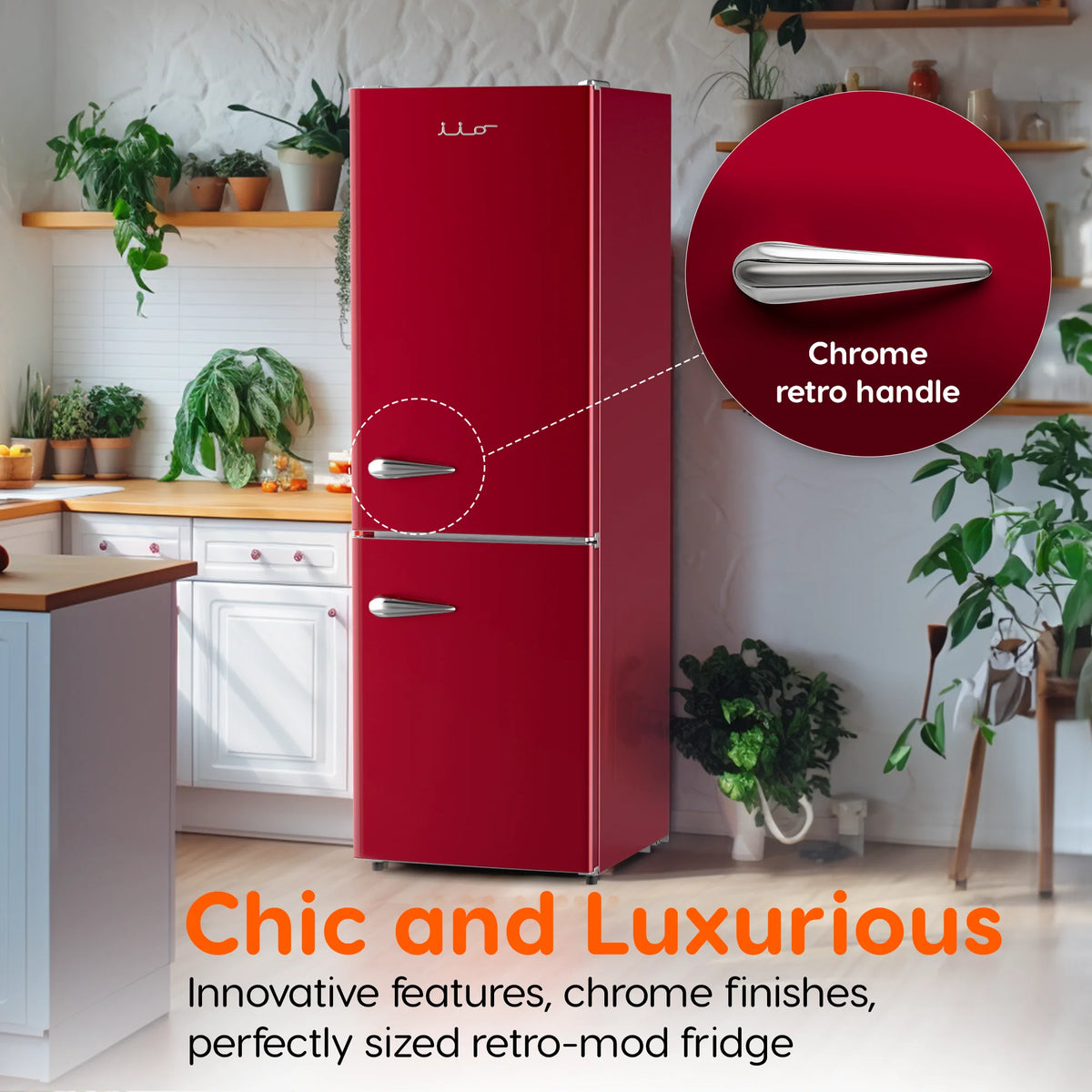 Wine Red 11 Cu Ft Bottom Freezer Retro Refrigerator Z349