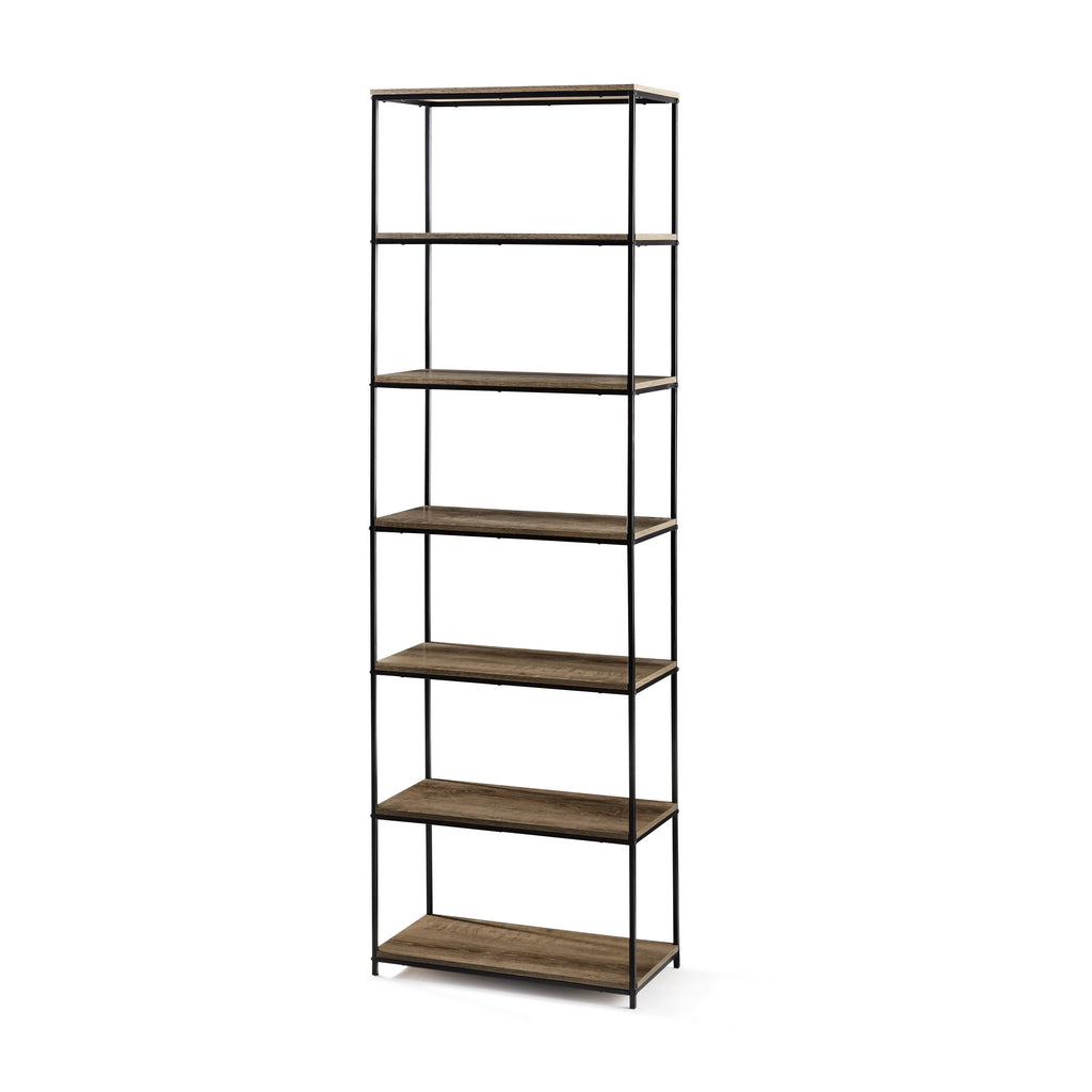 6-Shelf Metal Frame Bookcase D938