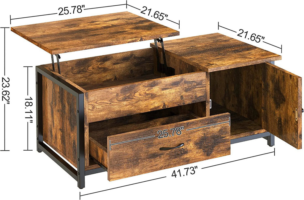 41.7" Lift Top Coffee Table with Storage Drawer Z98124