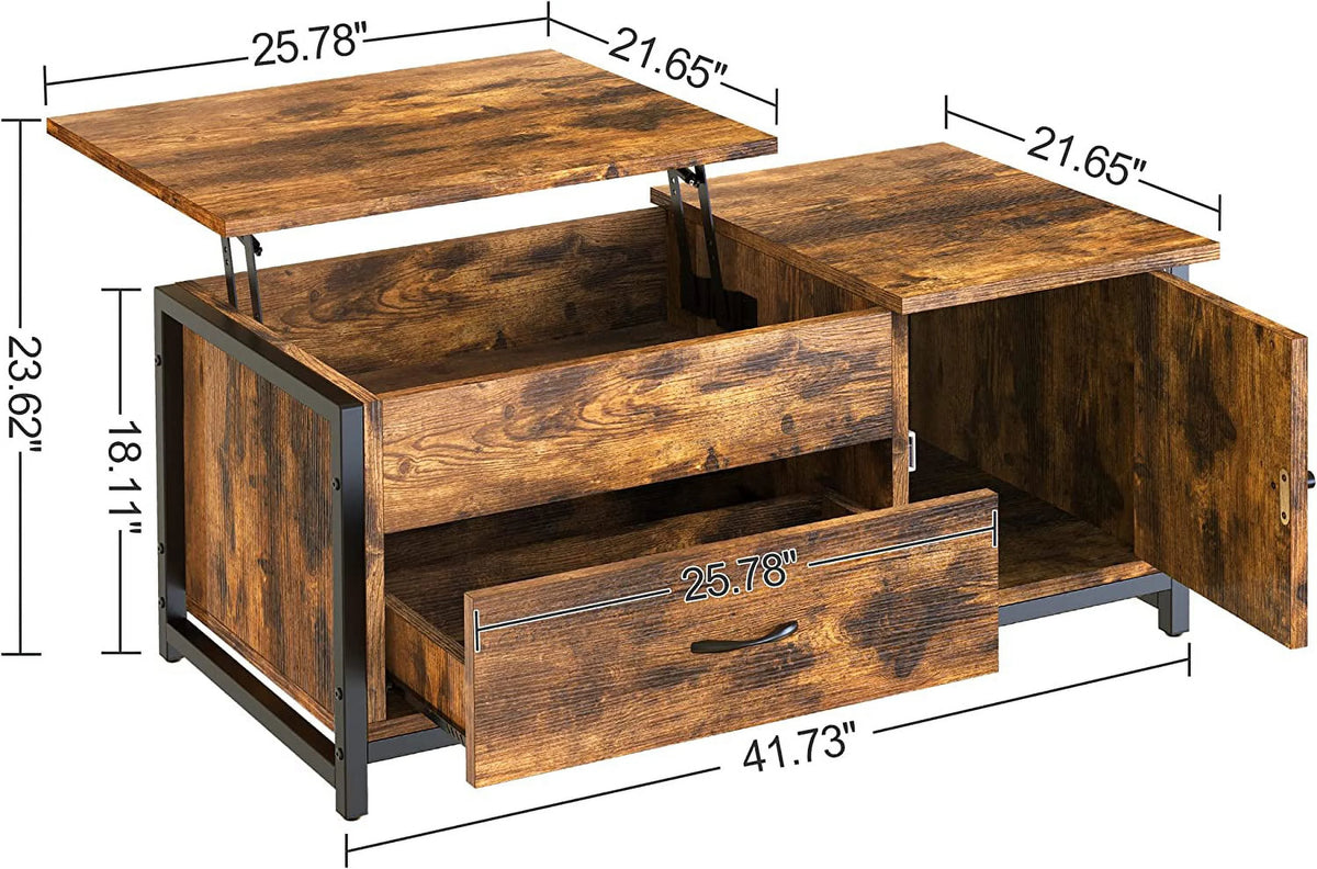 41.7" Lift Top Coffee Table with Storage Drawer Z98124